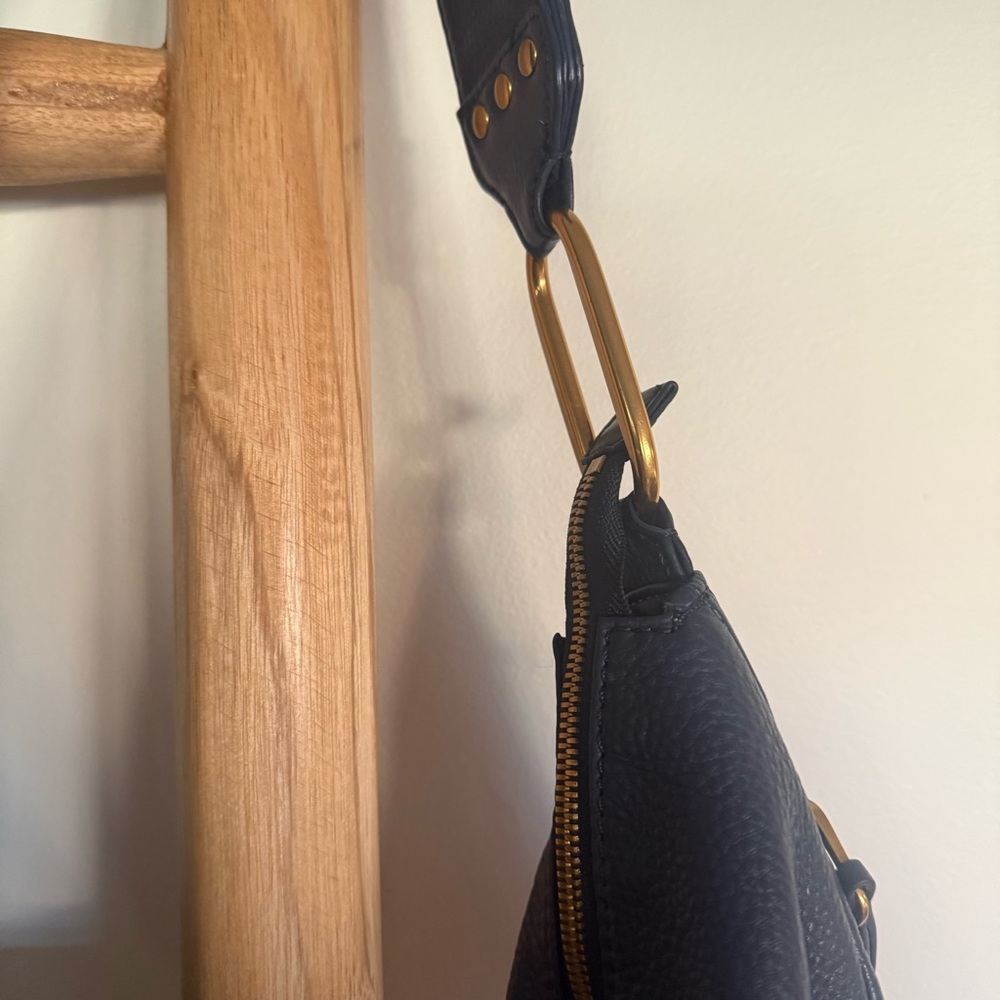 Navy Leather Hobo Purse - Picture 3 of 11